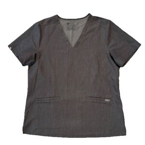 FIGS Graphite Technical Collection Sz L Scrub Casma 2 Pocket SS Top Gray  PO2453